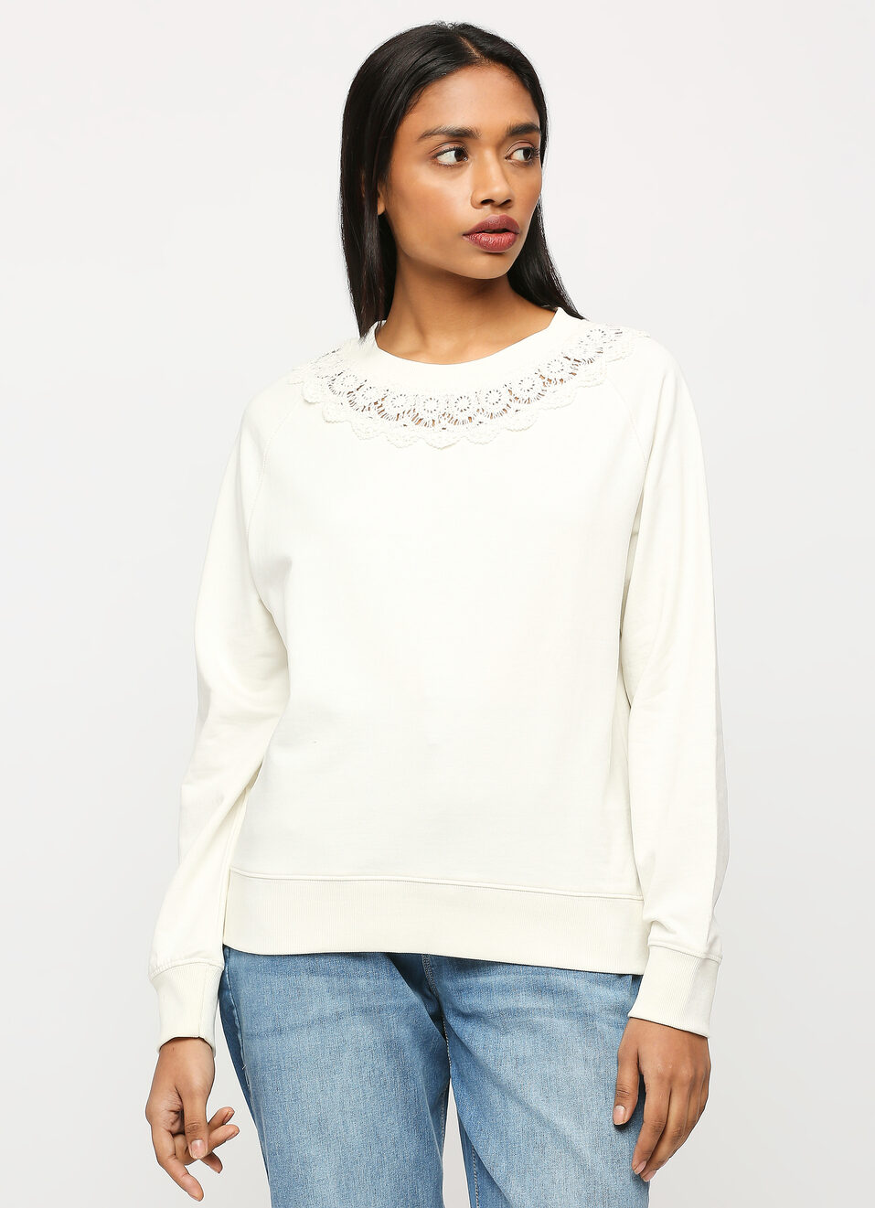 White Full Sleeve Sweatshirt, , large image number 1
