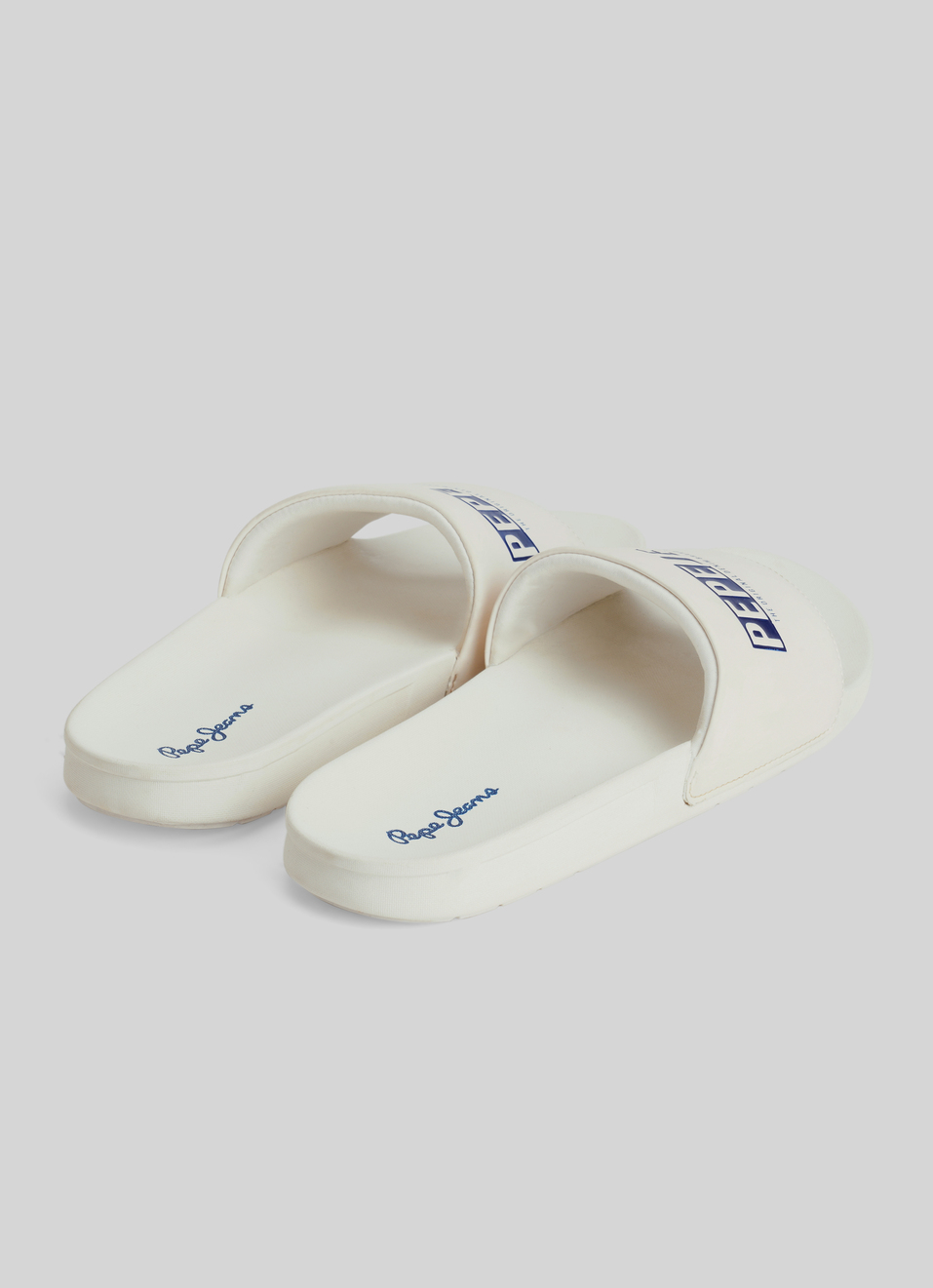 White Logo Printed Anti-skid Beach Slides, , large image number 3