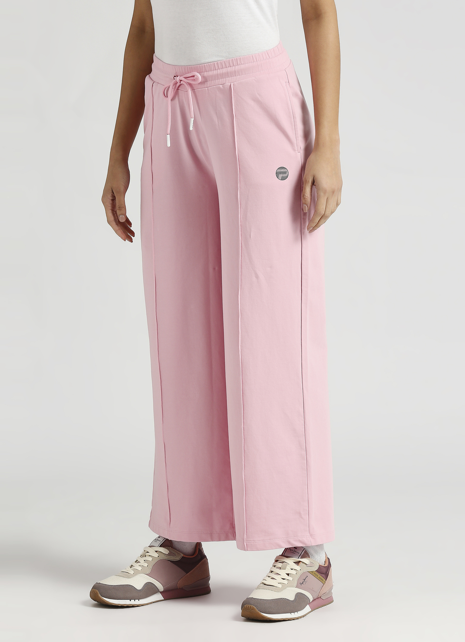Pink Comfort Fit Wide Leg Joggers, , large image number 3