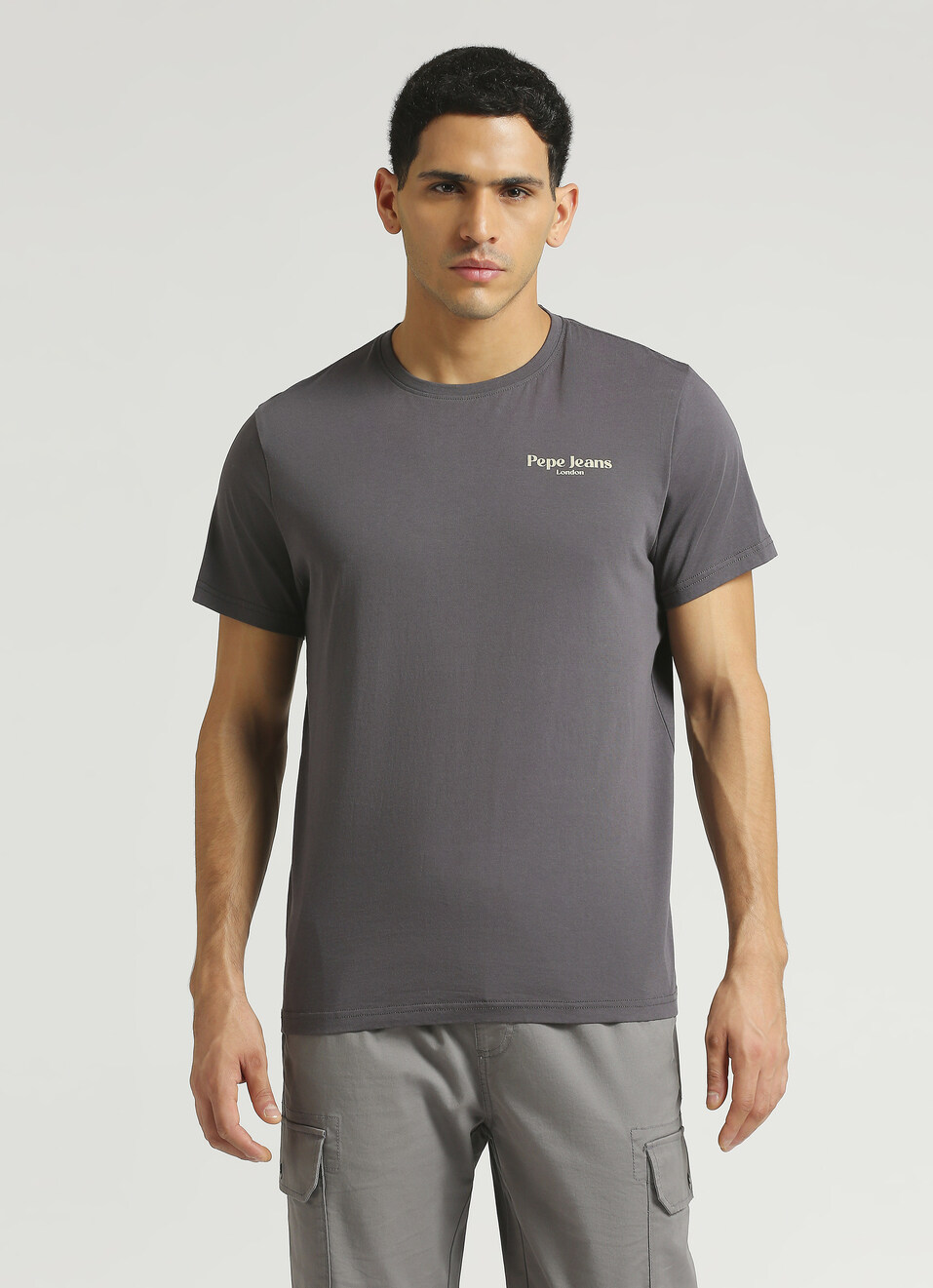 Grey Back Print Short Sleeve T-shirt, , large image number 1