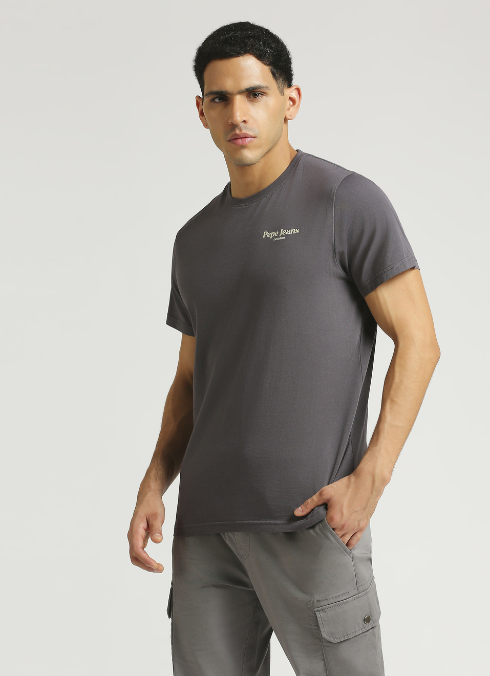 Grey Back Print Short Sleeve T-shirt, , large image number 3