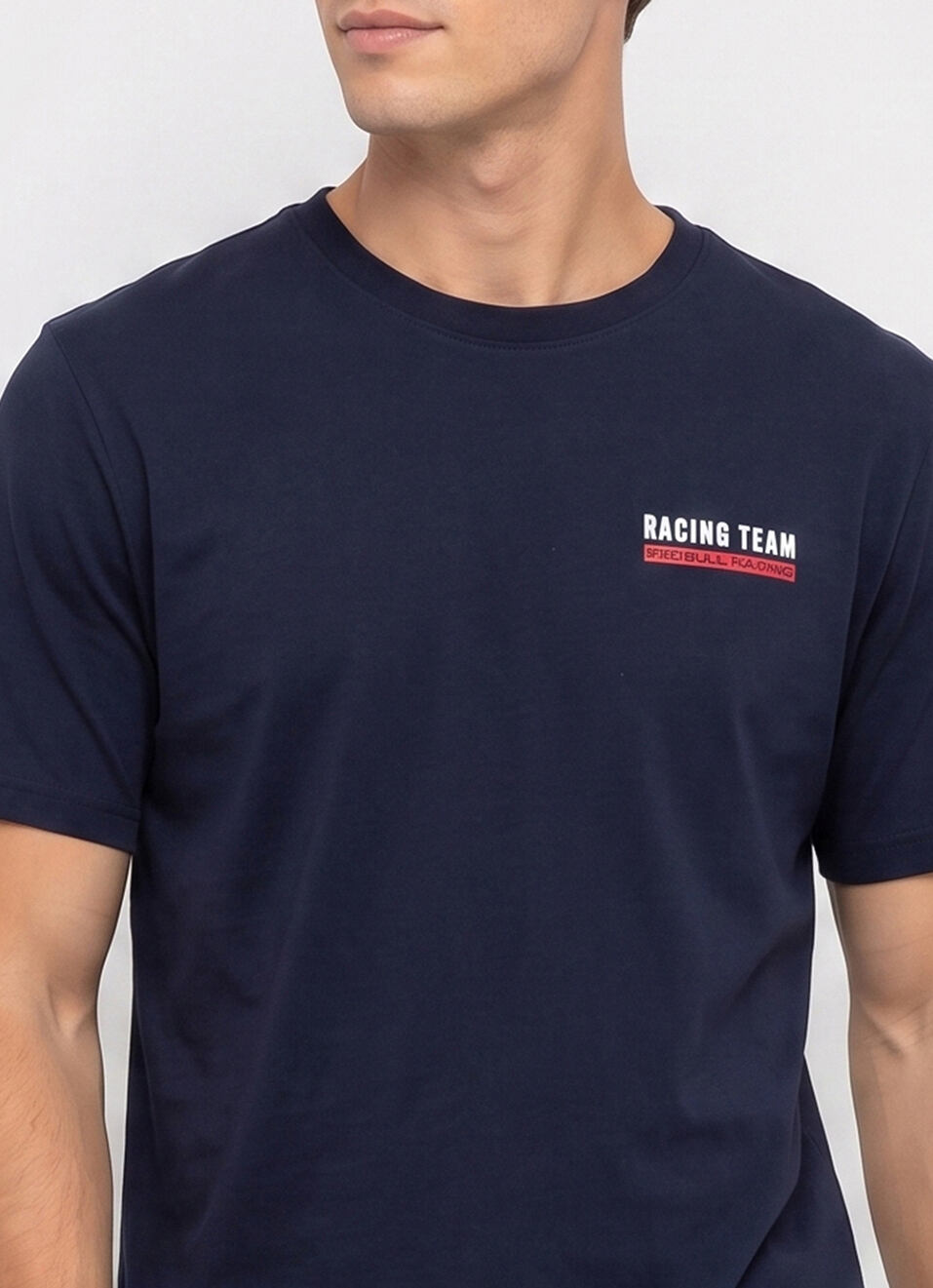 Men Black Back Print Relaxed Fit Crew Neck T-shirt