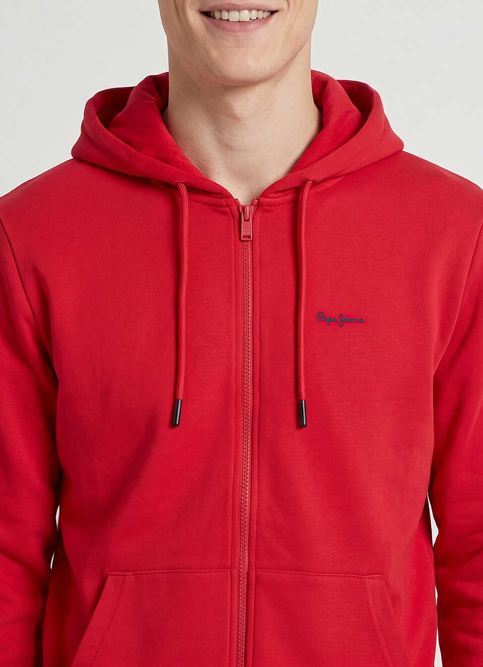 Men Red Back Print Full Sleeve Hoodie, , large image number 4