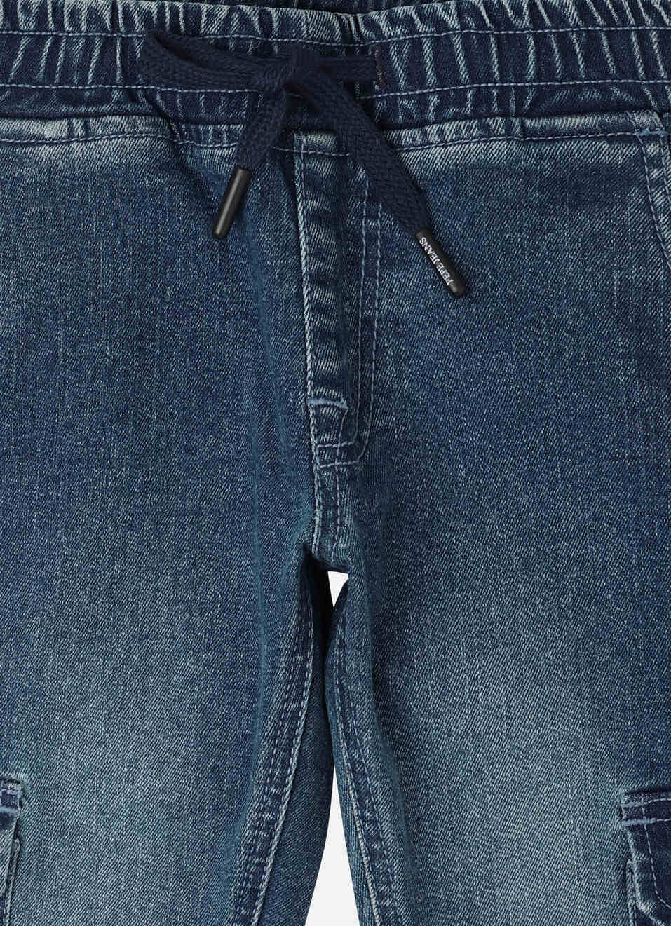 Boys Dark Blue Mid Rise Elasticated Jeans, , large image number 2