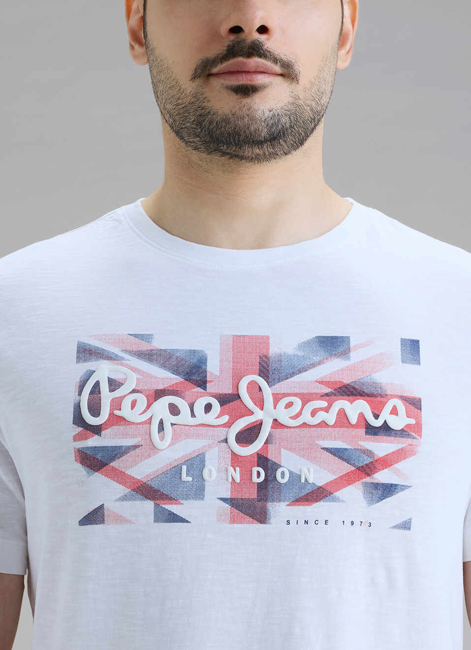 Men White Printed Slim Fit Short Sleeve T-shirt, , large image number 4