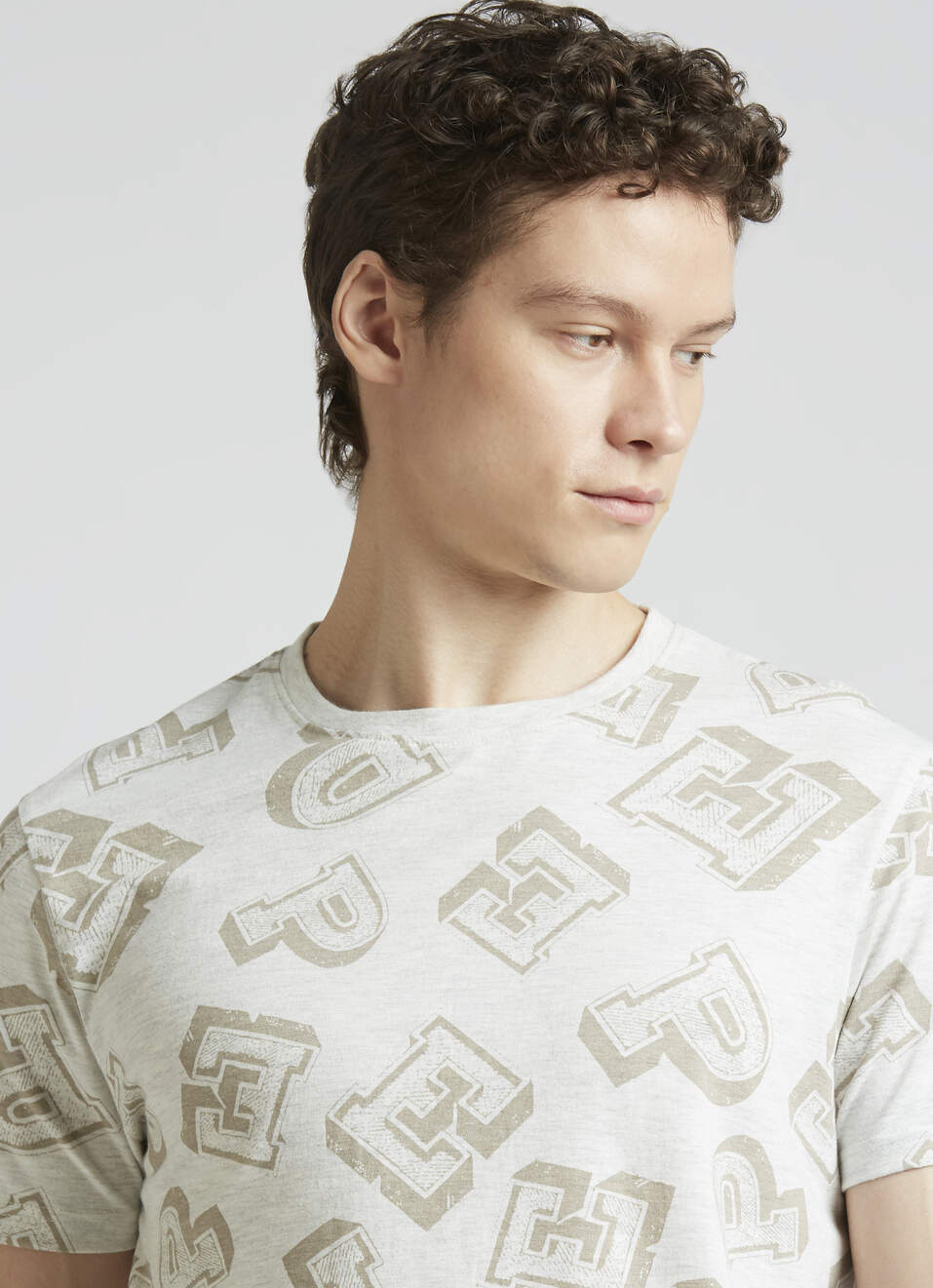Grey Crew Neck Short Sleeve T-shirt, , large image number 4