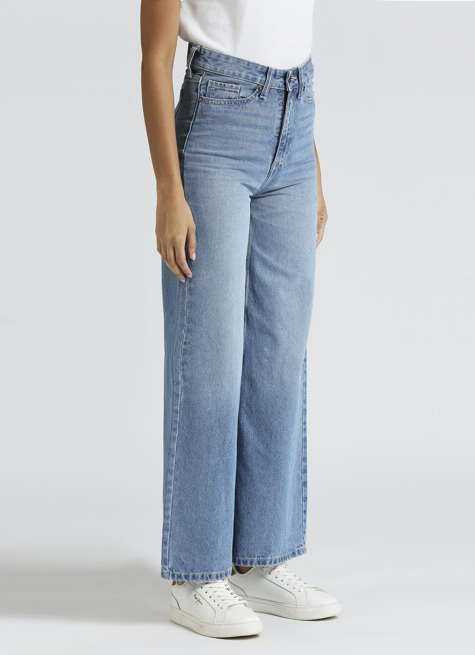 Hailey Blue High Waist Wide Leg Jeans, , large image number 3