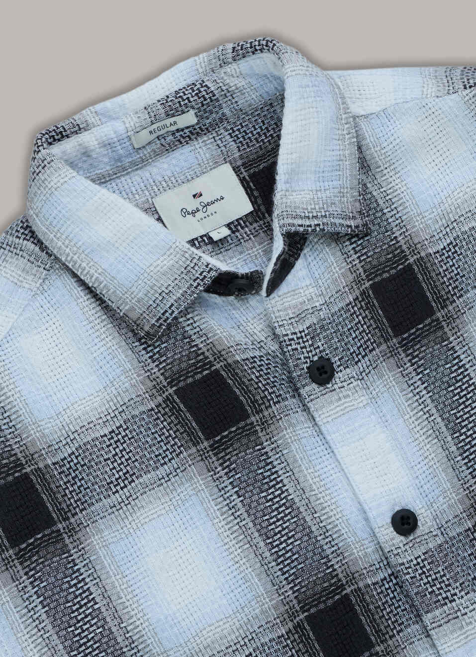 Men White Checked Dobby Long Sleeve Shirt, , large image number 6