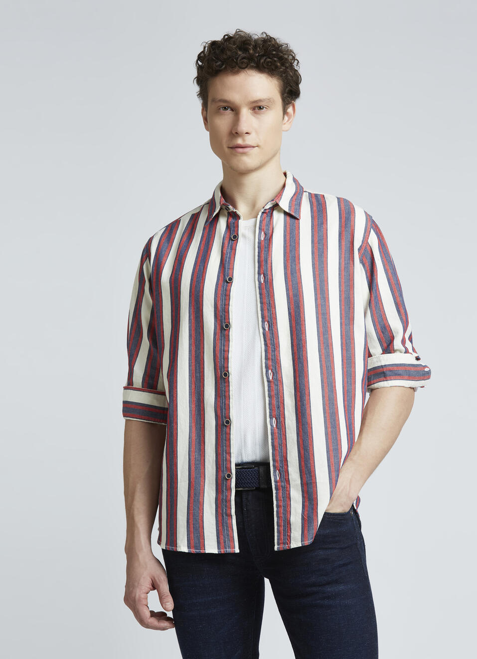 Red Stripes Full Sleeve Shirt, , large image number 0