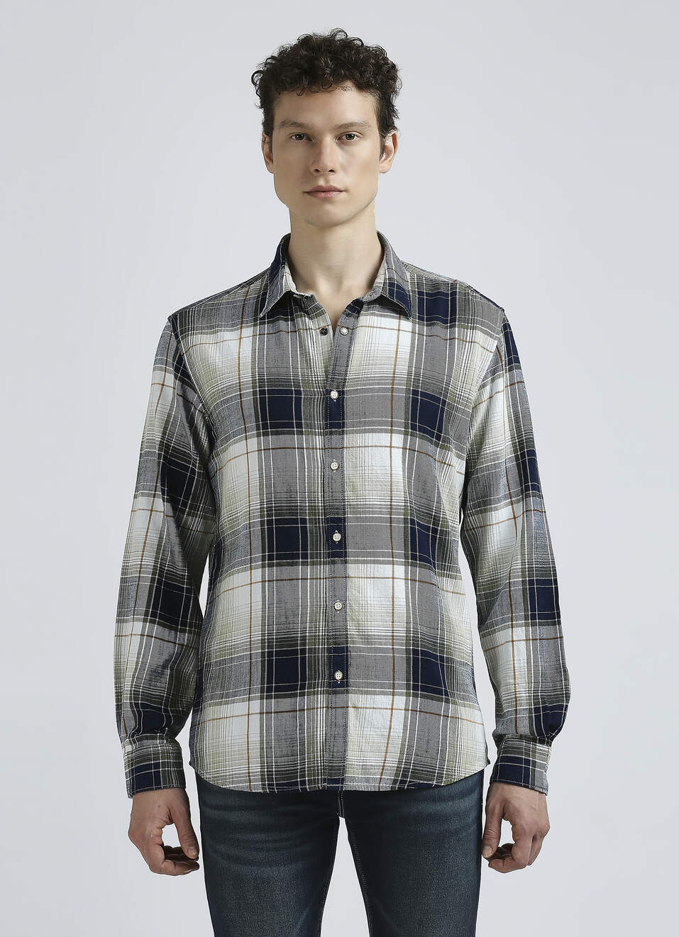 Grey Checks Full Sleeve Shirt, , large image number 1