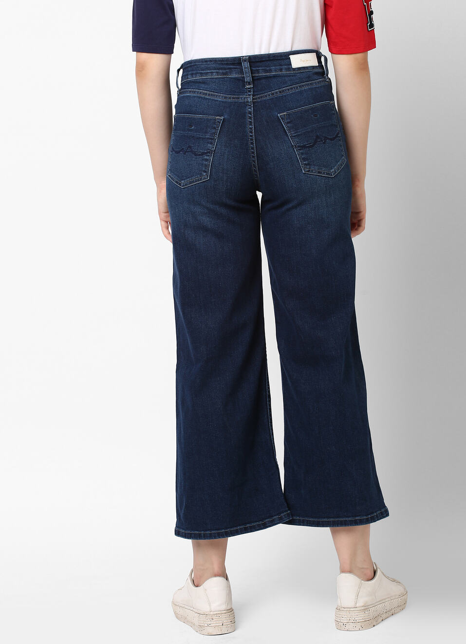 Wideleg Cropped Loose Fit High Waist Anklelength Jeans , , large image number 2