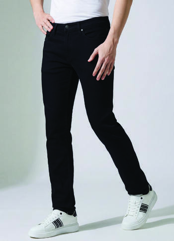 Men Black Slim Fit Low Rise Powerflex Jeans
