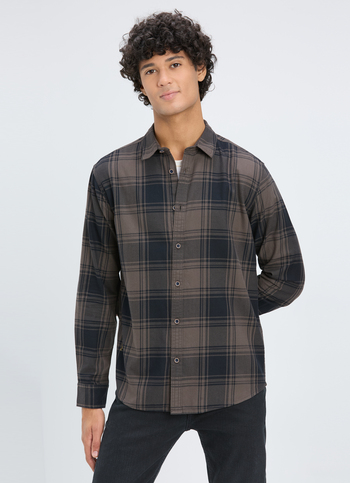 Men Black Blotch Check Full Sleeve Shirt