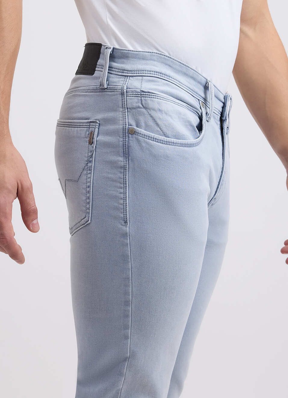 Men Grey Mid Rise Tapered Gymindigo Jogger Like Jeans, , large image number 4
