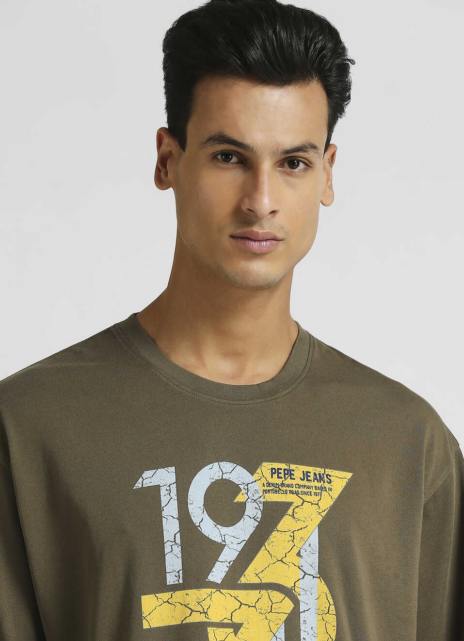 Olive Graphic Print Short Sleeve Oversized T-shirt, , large image number 4