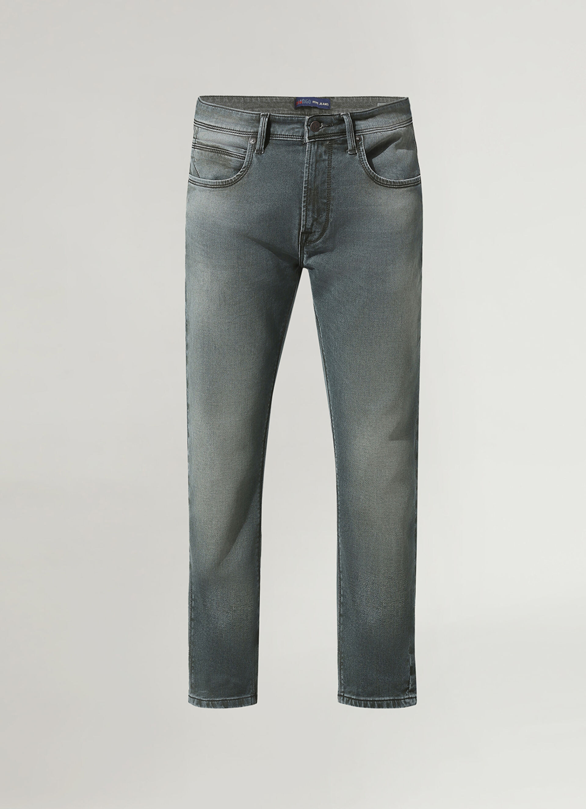 Vapour Green Tinted Low Rise Tapered Gymindigo Jeans, , large image number 8