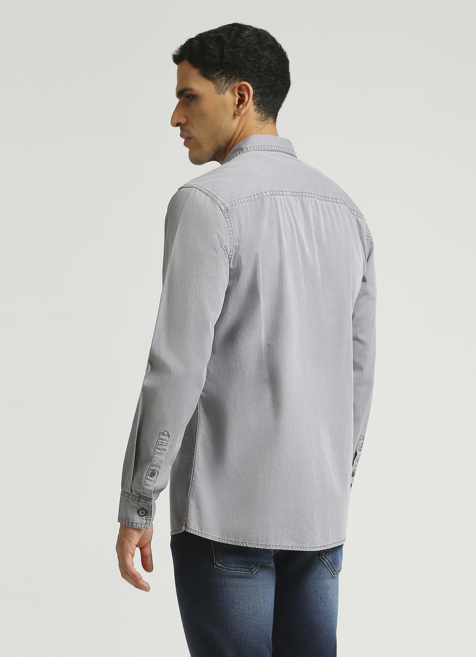 Green Over Dyed Double Pocket Long Sleeve Shirt, , large image number 2