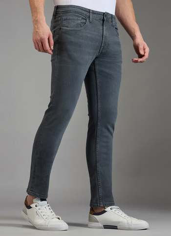 Men Grey Slim Fit Mid Rise Stretchable Jeans