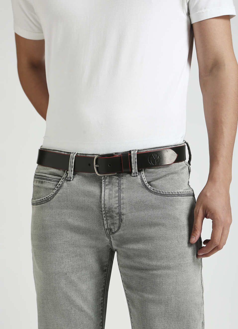 Black Leather Belt, , large image number 3