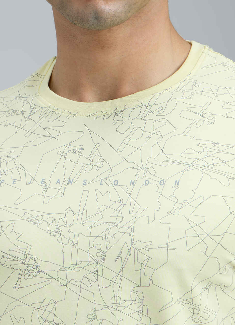 Men Yellow Abstract Print Slim Fit T-shirt, , large image number 5