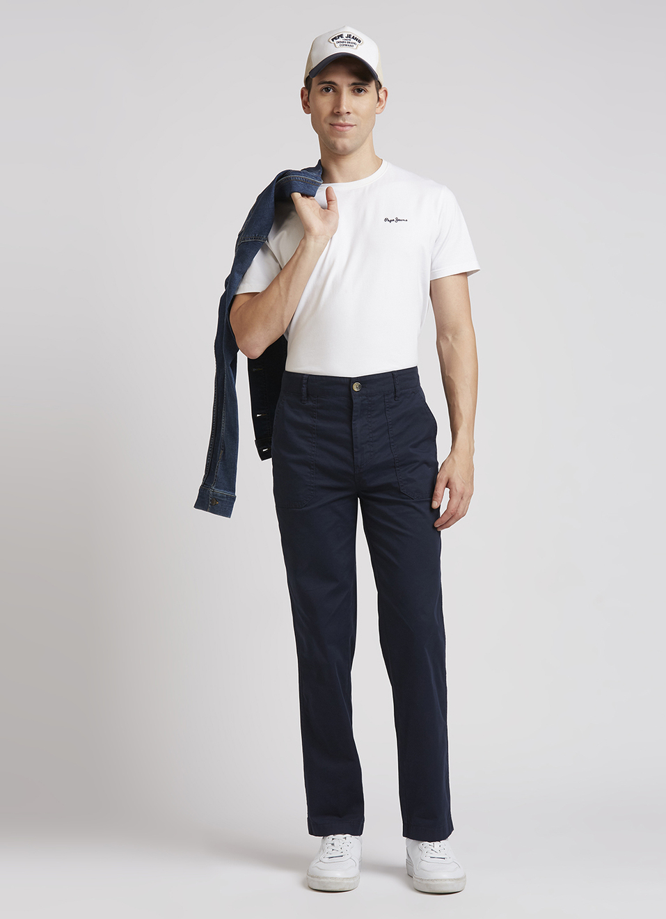 Navy Stretch Cargos, , large image number 1