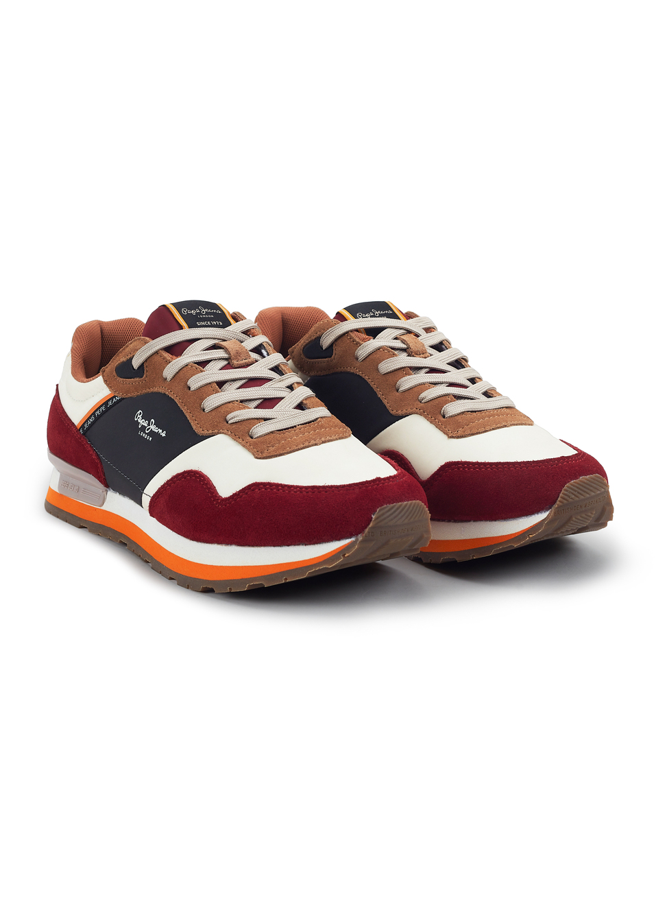 Men Red Color Block Sneakers, , large image number 2