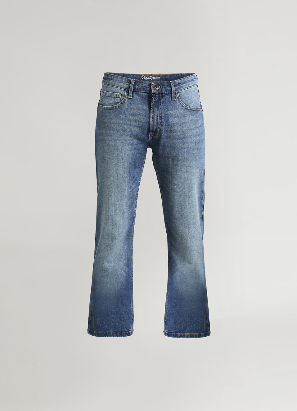 Holborne Light Blue Mid Rise Straight Fit Jeans, , large image number 5
