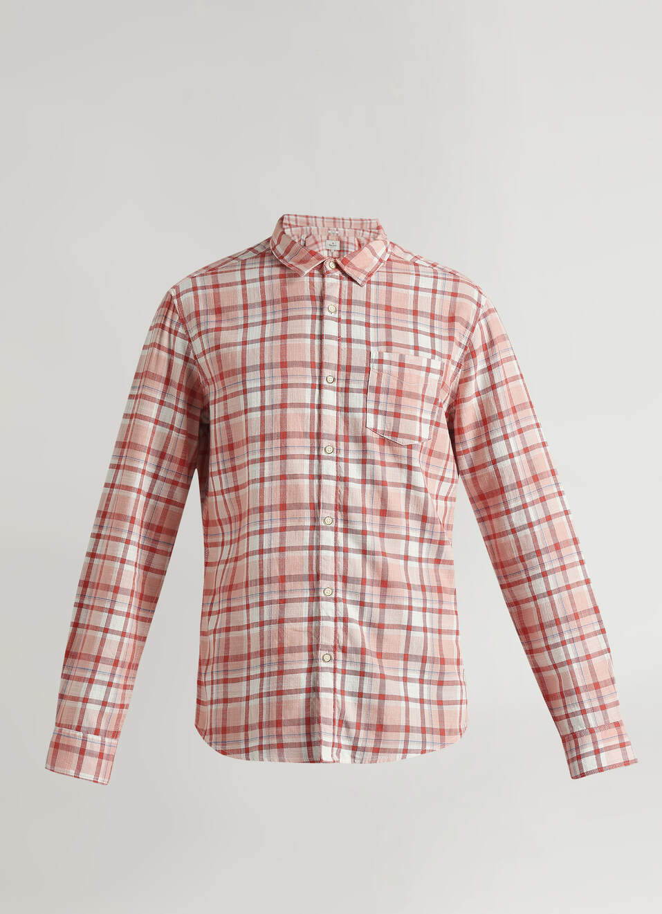 Peach Checks Yarn Dyed Long Sleeve Shirt, , large image number 6