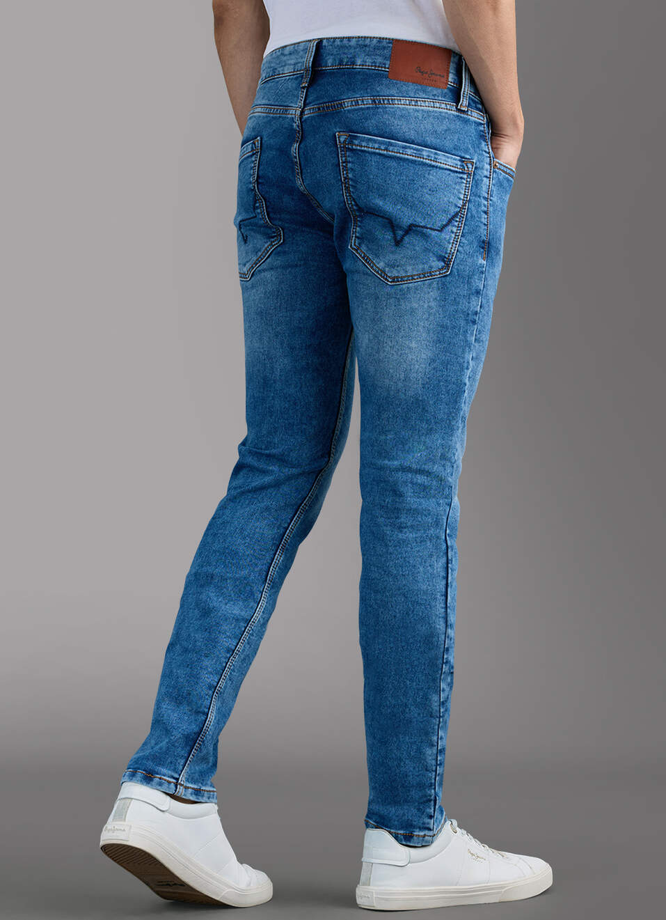 Men Blue Slim Stretchable Jeans, , large image number 3