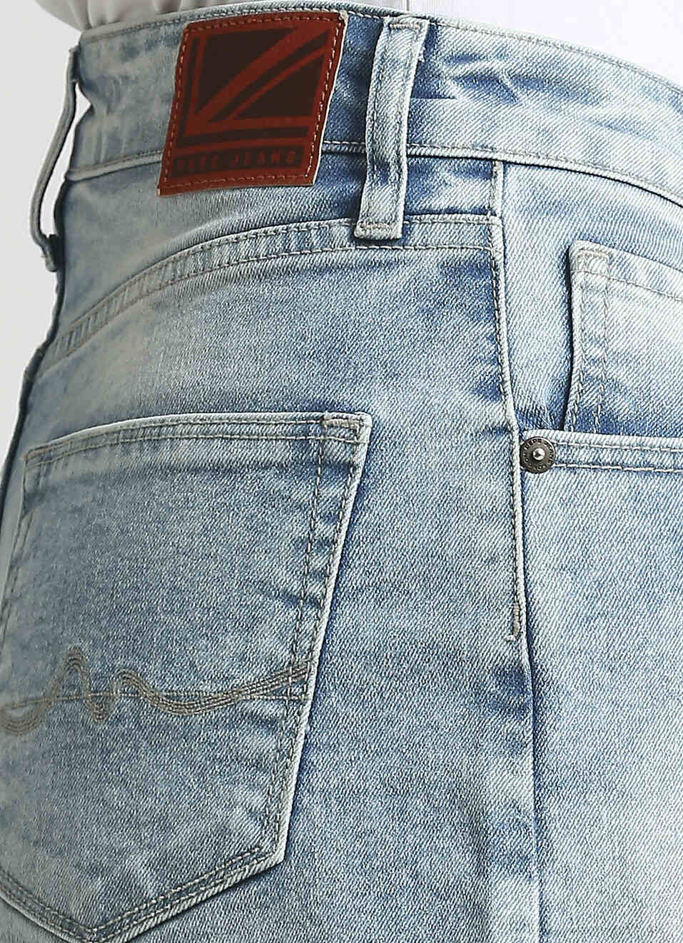 Rachel Light Blue Relaxed Fit High Waist Shorts, , large image number 4