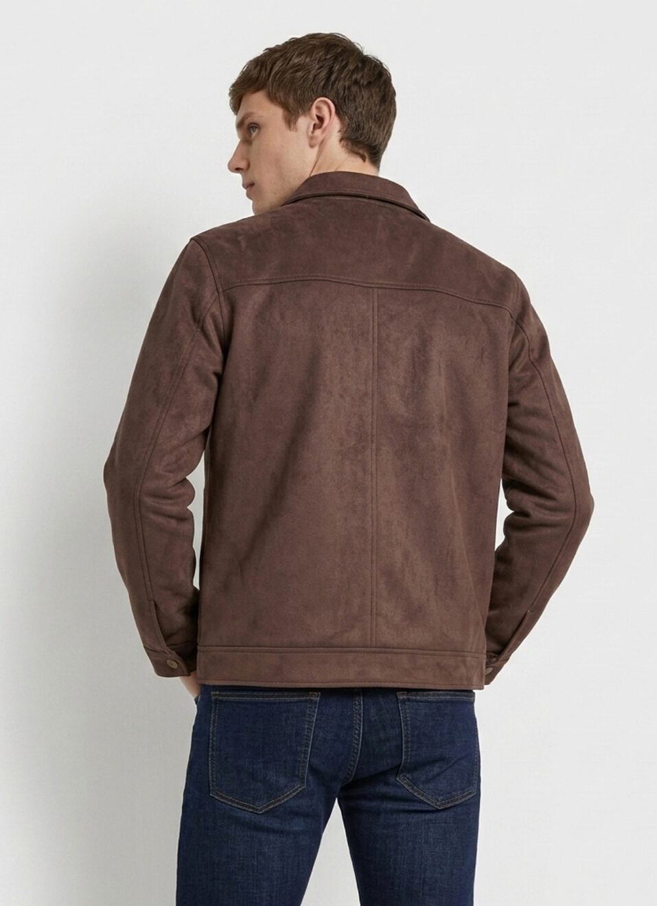 Men Brown Solid Long Sleeve Jacket, , large image number 2