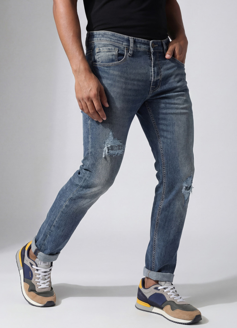 Tapered Vapour Tapered Fit Low Waist Jeans, , large image number 0