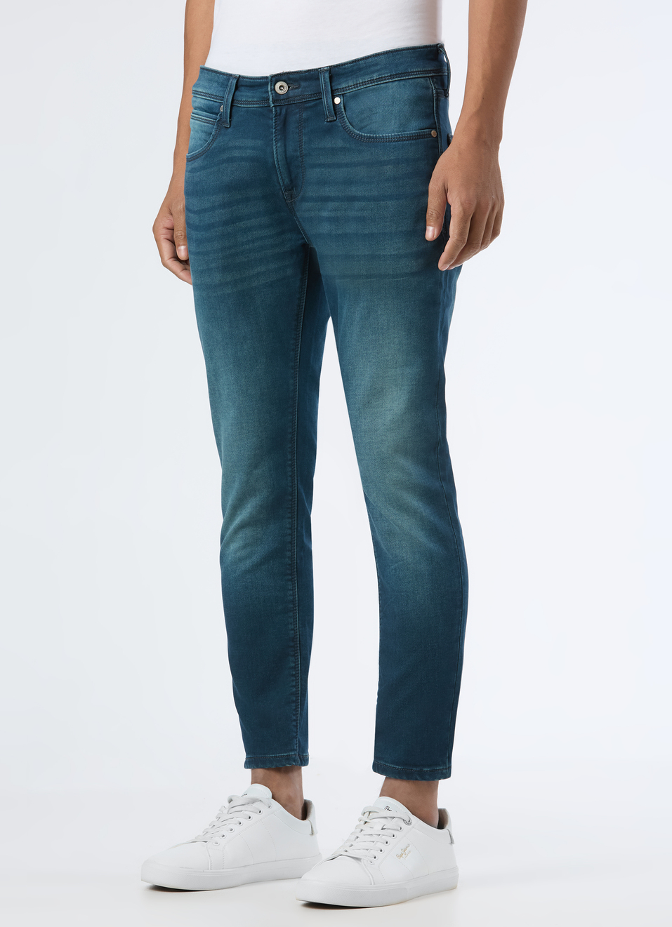Men Green Mid Rise Skinny Fit Ankle Length Stretchable Jeans, , large image number 3
