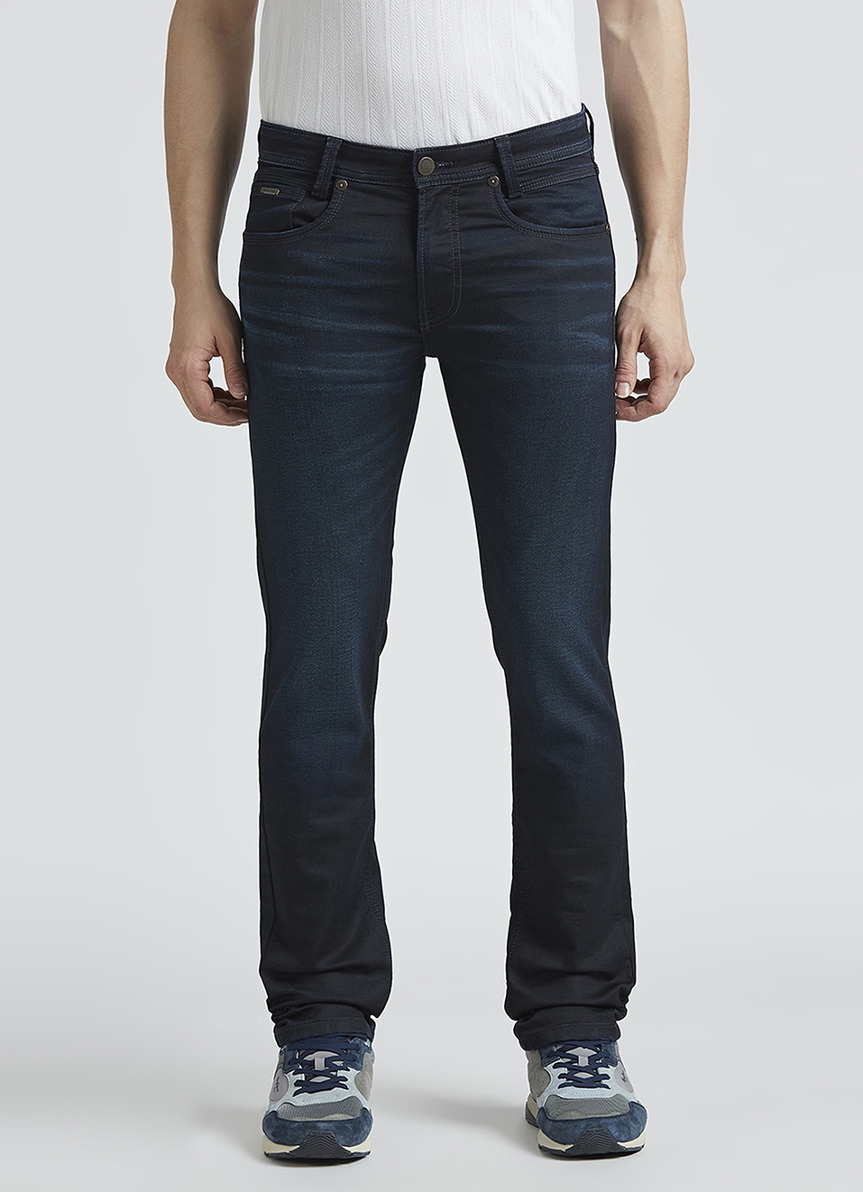 Vapour Blue Mid Rise Slim Heritage Jeans, , large image number 5