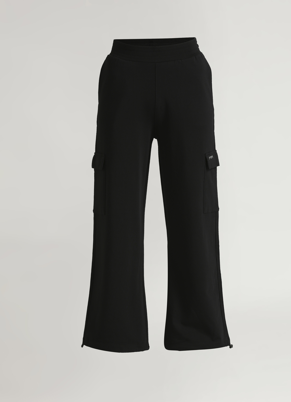 Black Reflective Print Wide Leg Joggers , , large image number 6