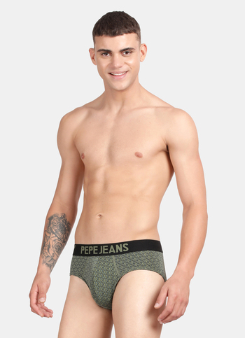 Olive Printed Briefs