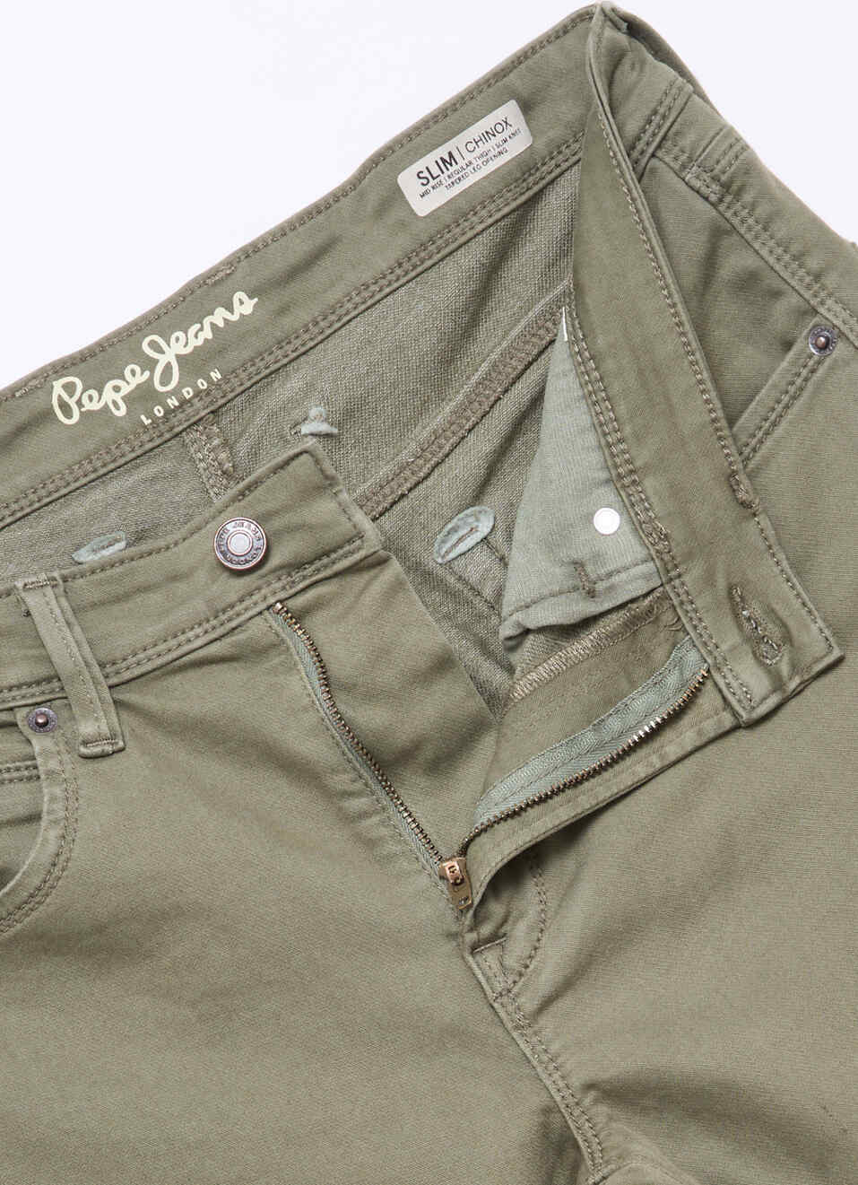 Men Olive Slim Fit Stretchable Jeans, , large image number 6