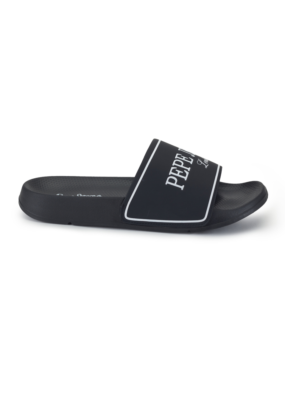 Men Black Logo Print Anti Skid Sliders, , large image number 5