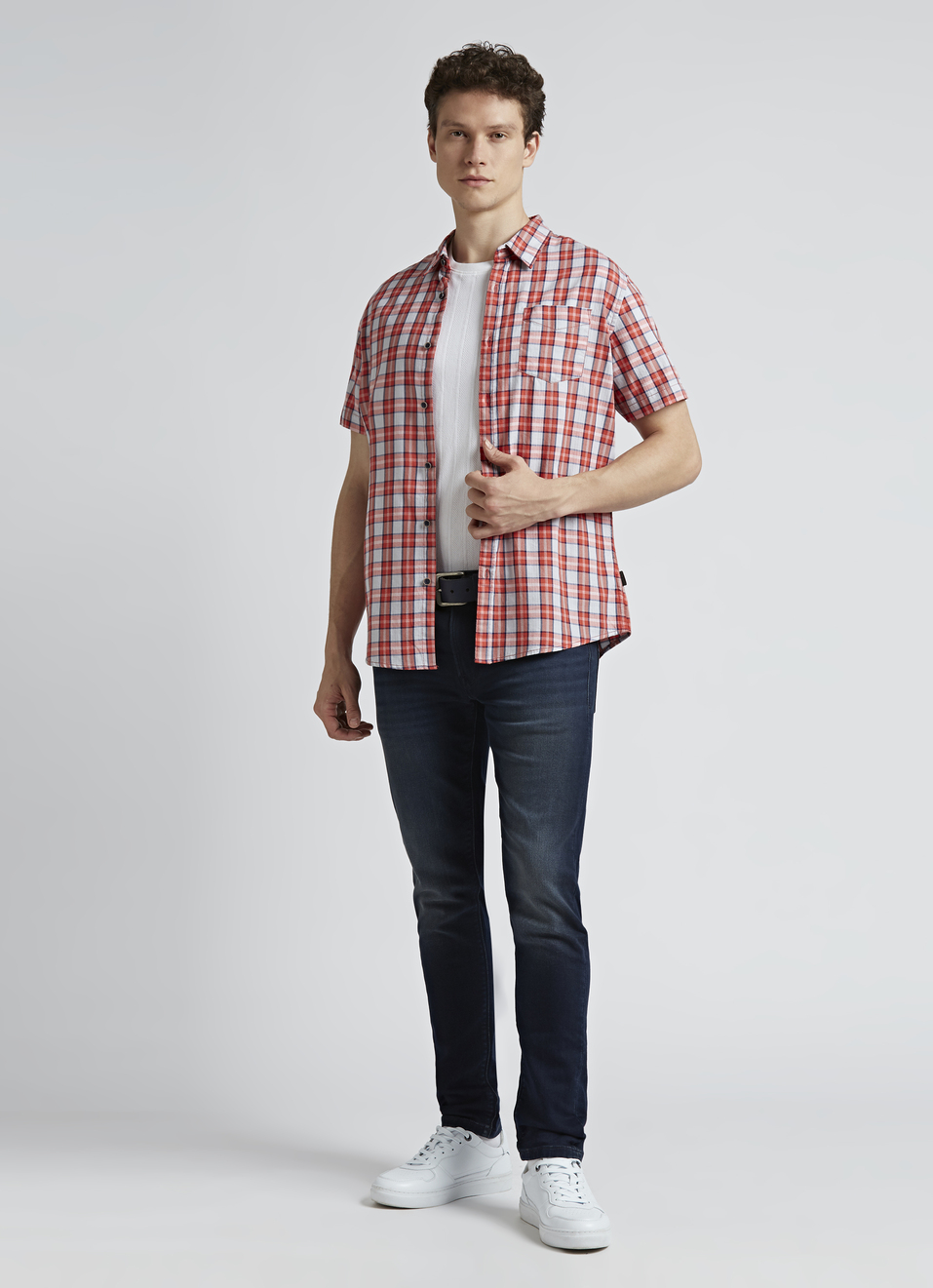 Orange Checks Short Sleeve Shirt, , large image number 5
