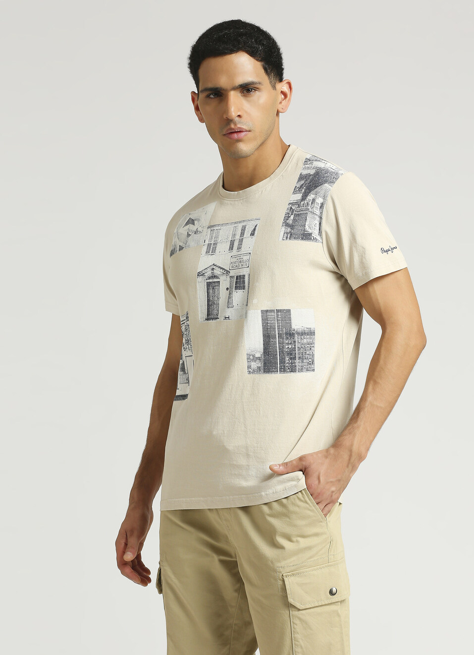 Yellow Photographic Print Short Sleeve T-shirt, , large image number 3