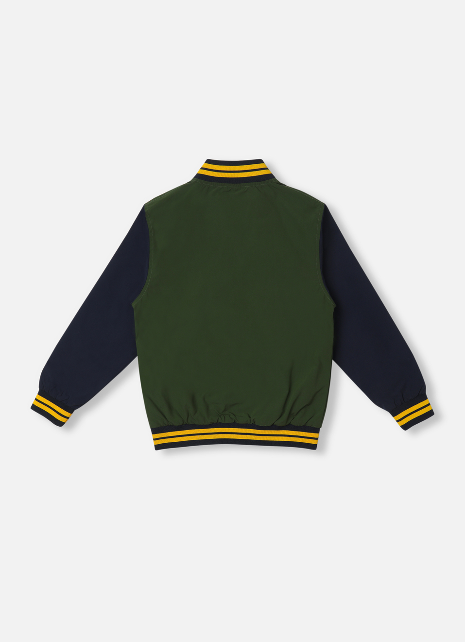 Boys Olive Colour Block Full Sleeve Jacket, , large image number 1