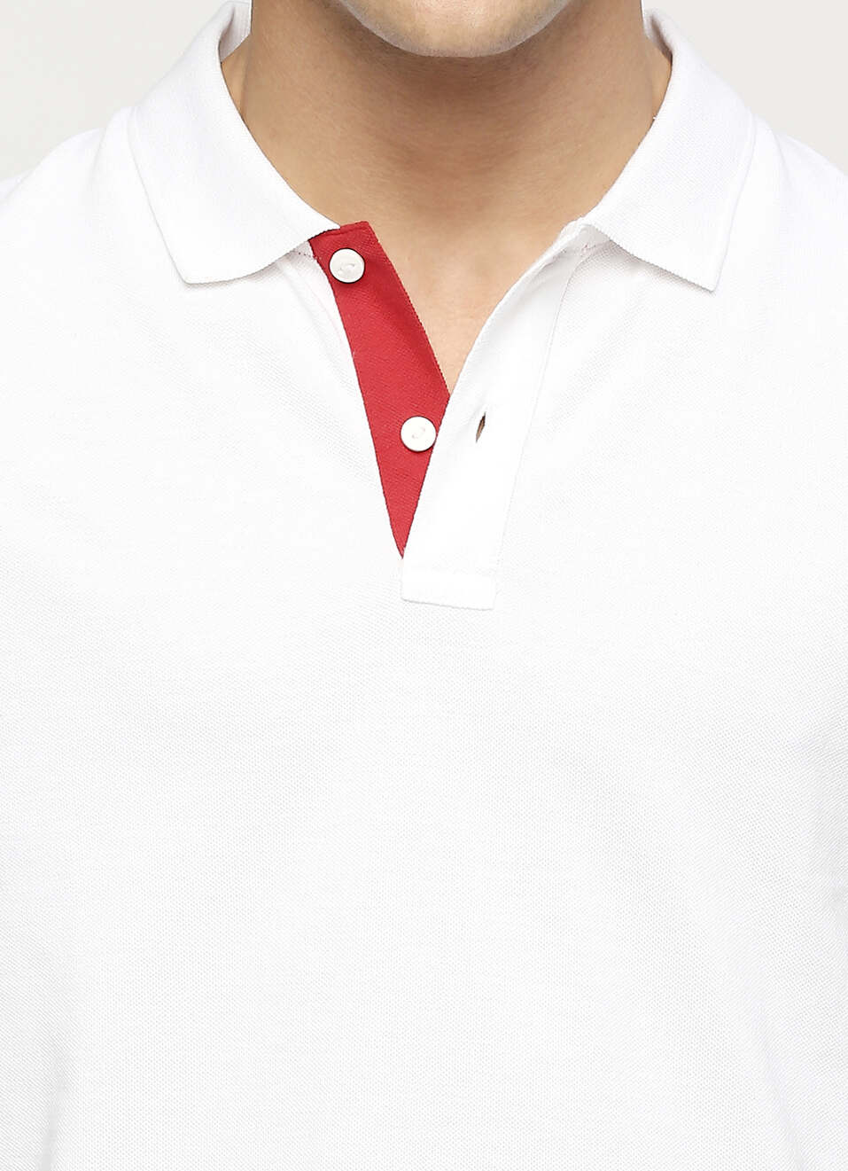 White Solid Short Sleeve Polo, , large image number 4