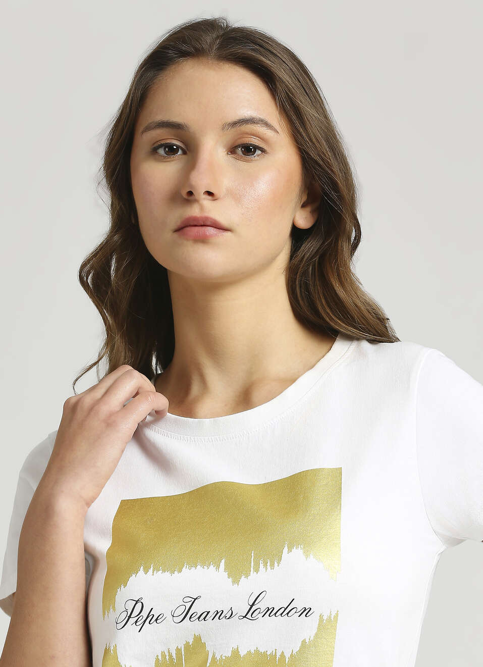 White Foil Print Short Sleeve T-shirt, , large image number 4