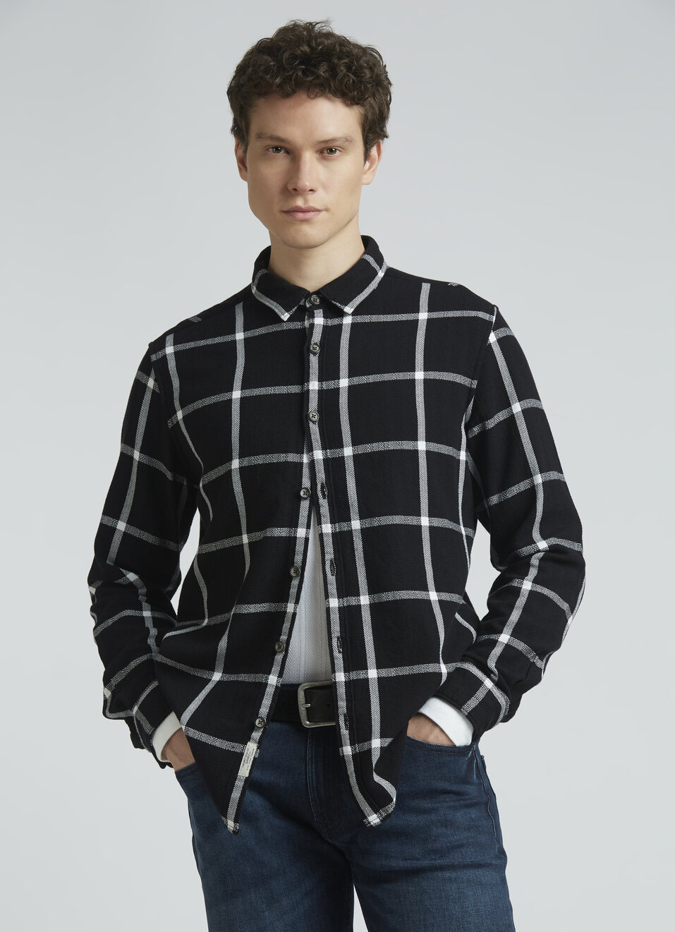 Black Checks Full Sleeve Shirt, , large image number 0