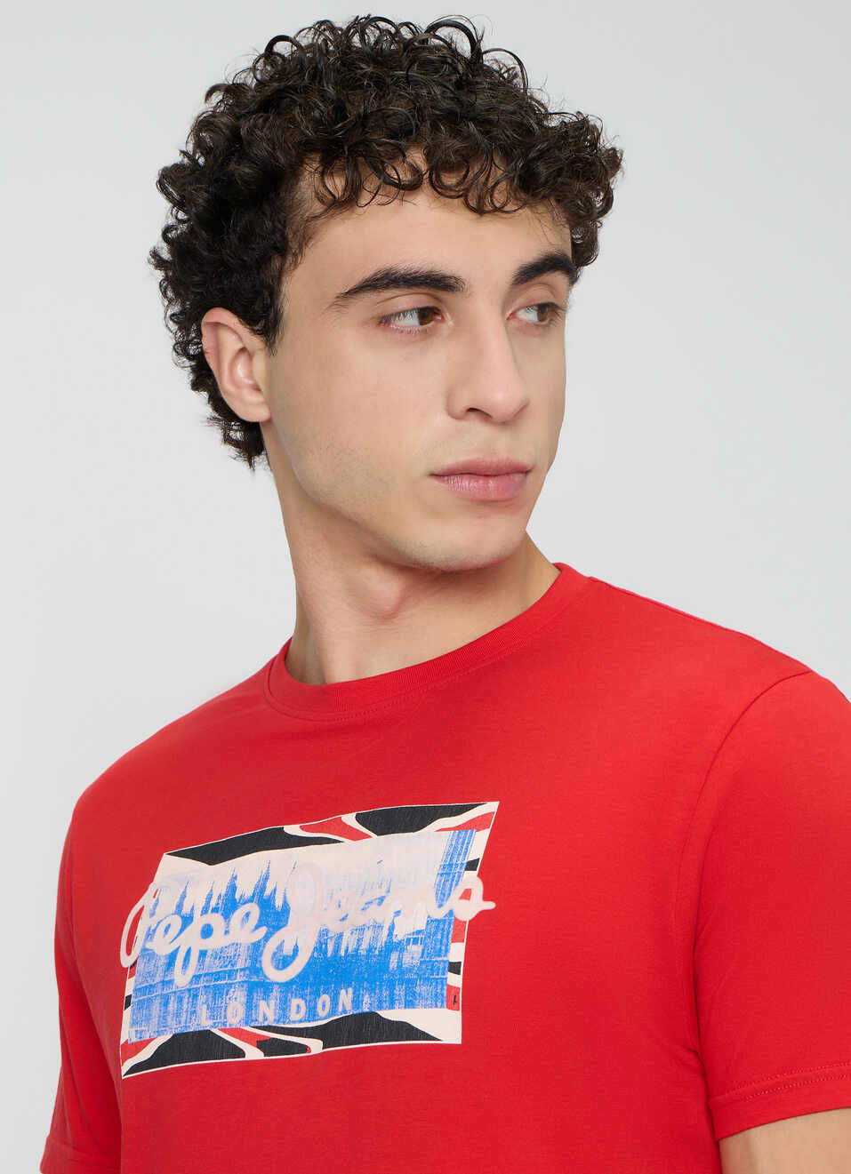 Men Navy Graphic Slim Fit T-shirt, , large image number 4