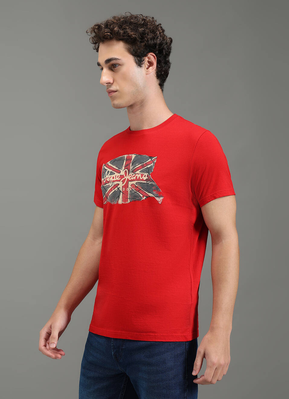 Men Red Graphic Slim Fit T-shirt, , large image number 7