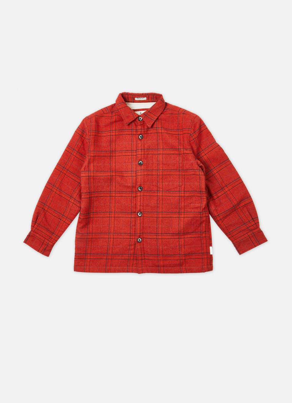 Boys Orange Check Full Sleeve Shirt, , large image number 0