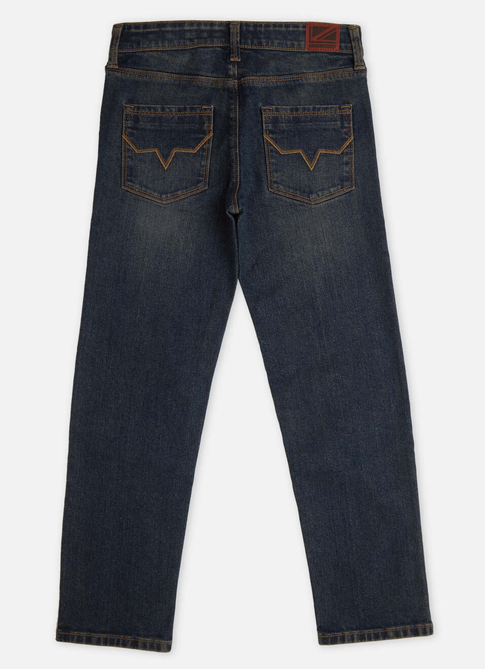 Boys Dark Blue Skater Mid Rise Wide Leg Jeans, , large image number 1