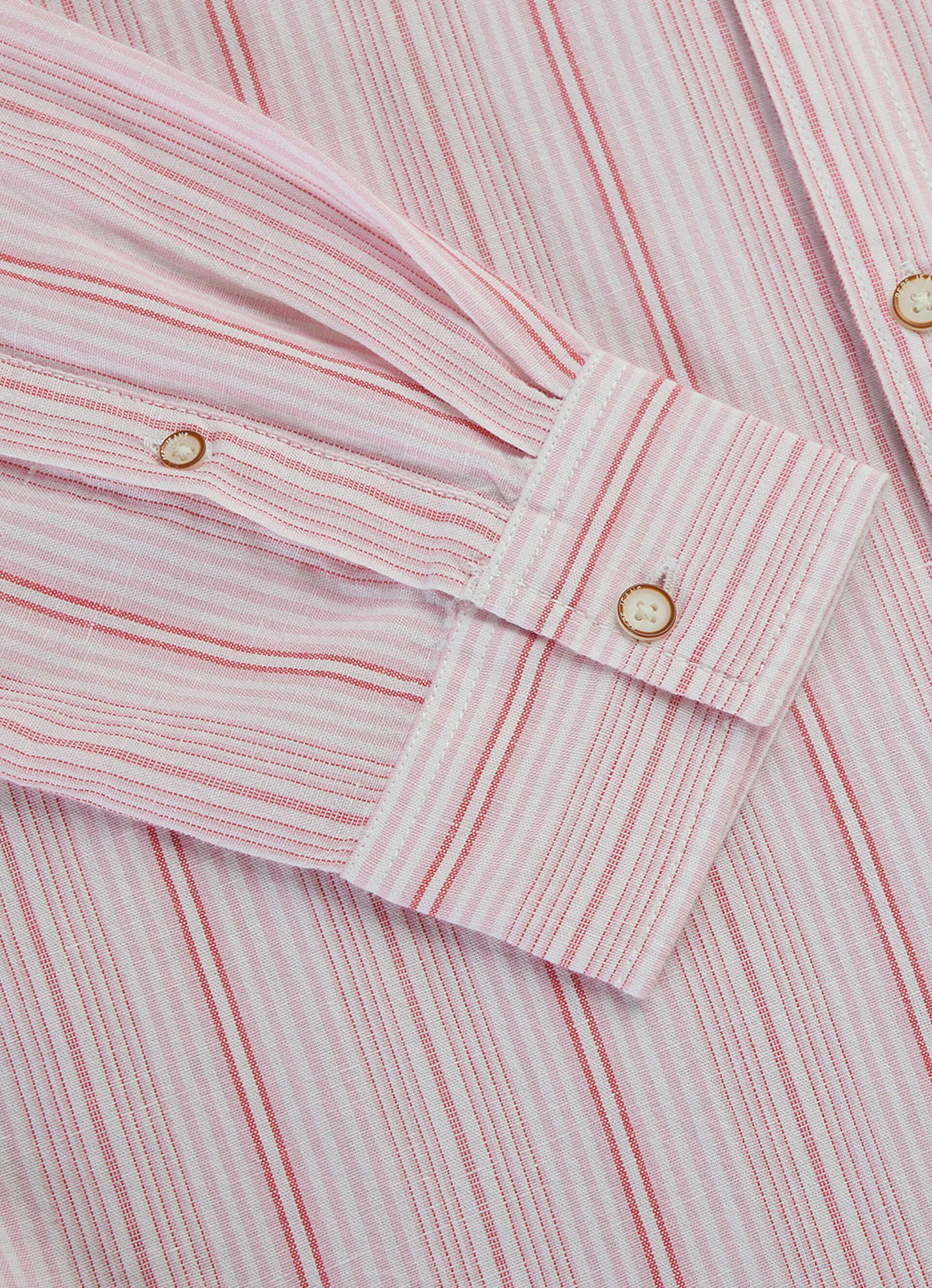 Men Pink Striped Regular Fit Full Sleeve Casual Shirt, , large image number 8