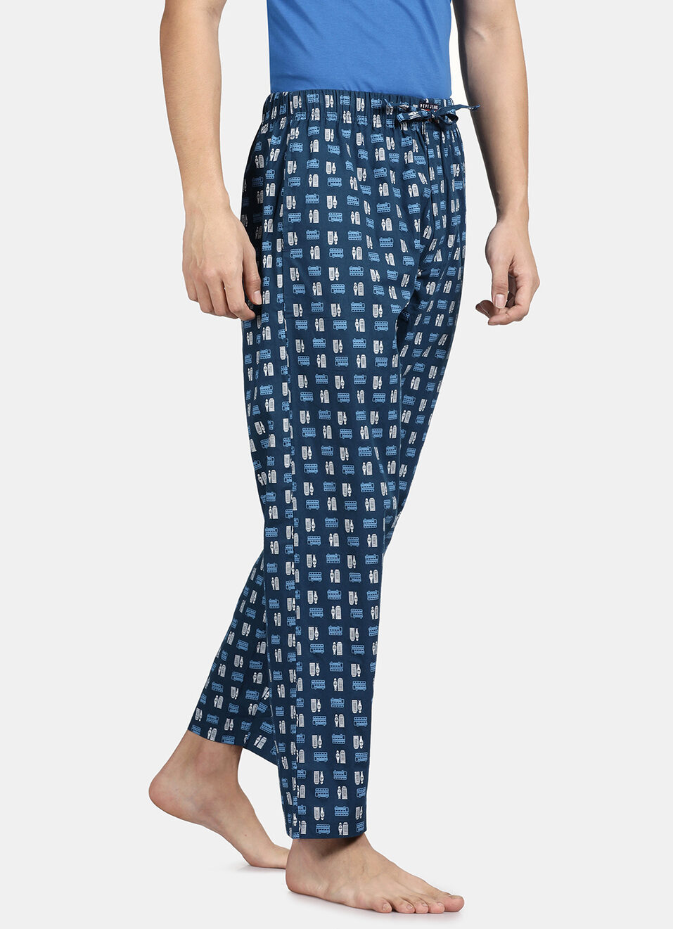 Blue Printed Pyjamas, , large image number 3